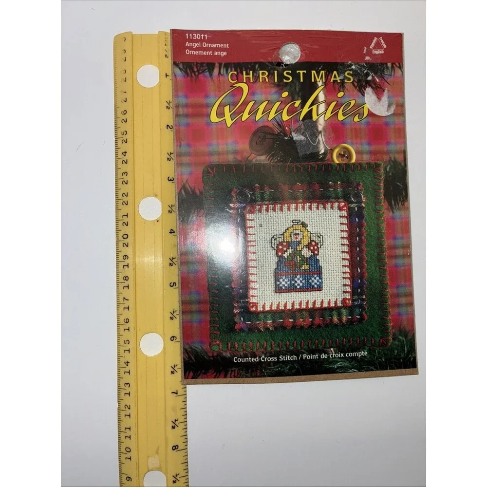 90s Cross Stitch Kit Angel Ornament Christmas Quickies Holiday Craft Leisure Art